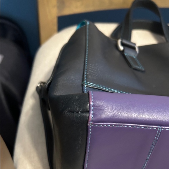 MyWalit Vintage Black and Purple Leather Bag - Picture 8 of 15